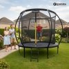 Trampolina ogrodowa dla dzieci HyperMotion - 244 cm 8FT - z drabinką i siatką wewnętrzną - do domu i ogrodu